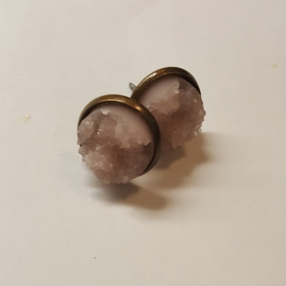 BRAND NEW  💖 Soft peach druzy stu - Picture 2 of 5